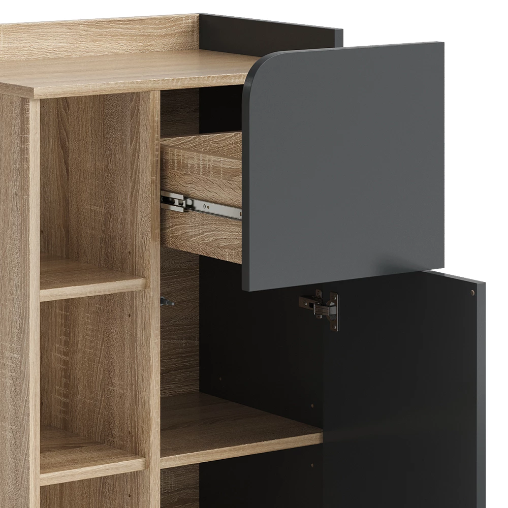 Vicco Armadietto di base Antracite 50 x 90 cm con anta e cassetto, Karen