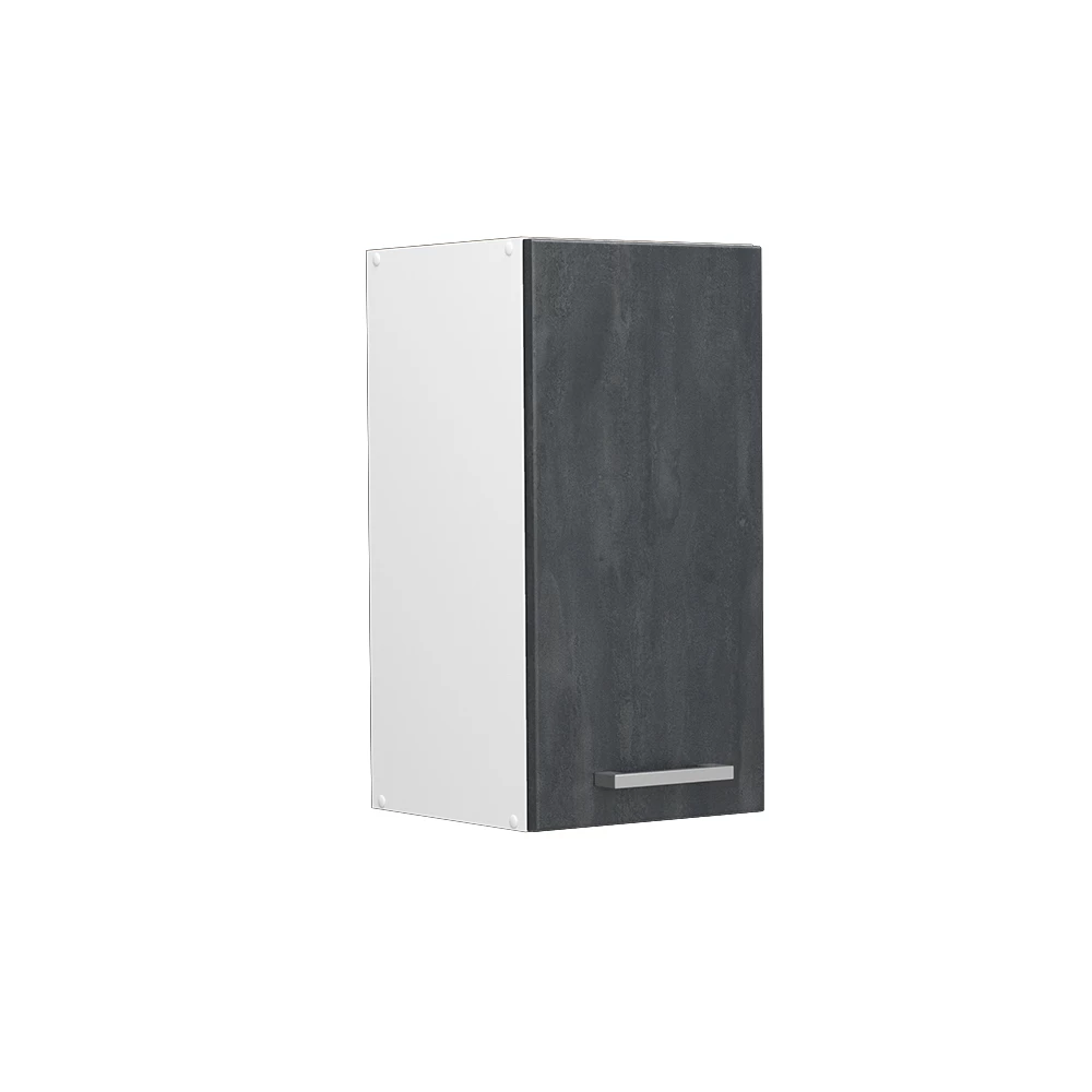 Hängeschrank in Schwarz Beton auf weißem Hintergrund