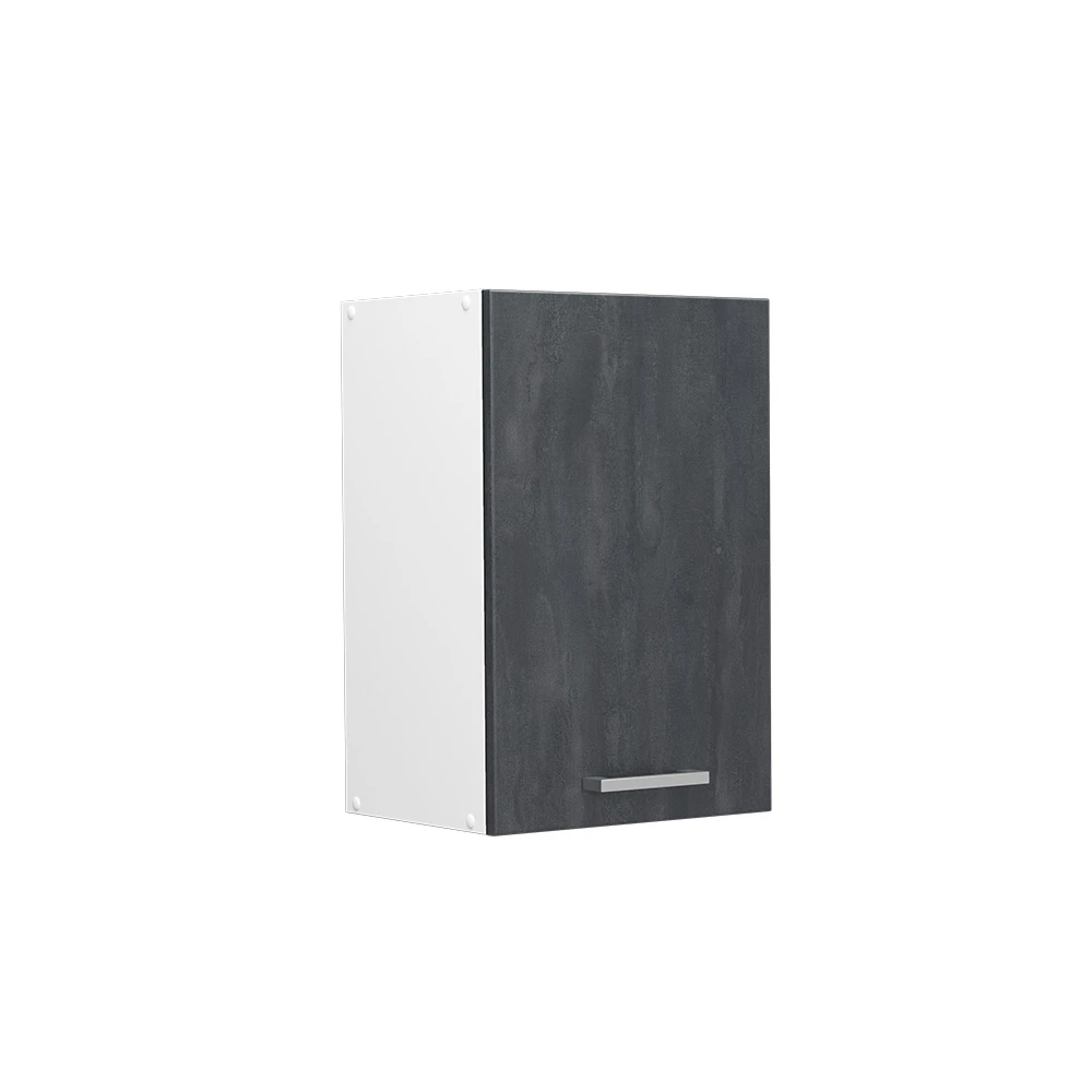 Hängeschrank in Schwarz Beton auf weißem Hintergrund