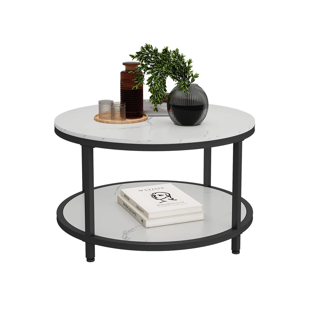 Soffbord in Marmor Vit on white background with decorative elements