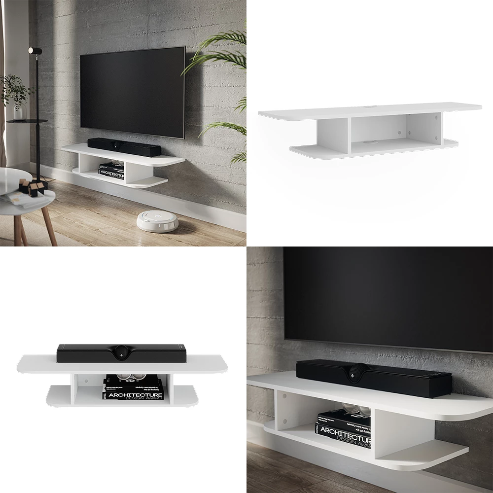 Tv-Schrank Lorio Weiß 105 x 18.2 cm offene Fächer livinity®