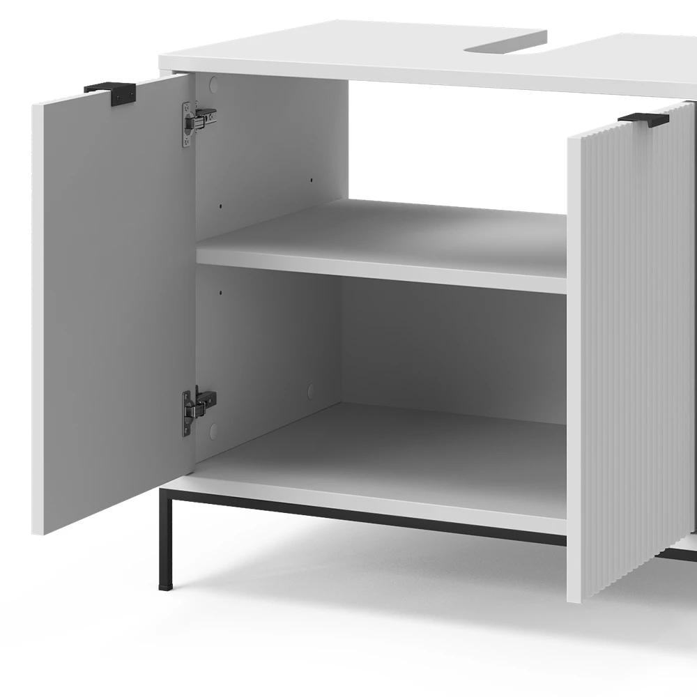 livinity® Waschtischunterschrank Weiß 70 x 63 cm mit 2 Türen, Eliza