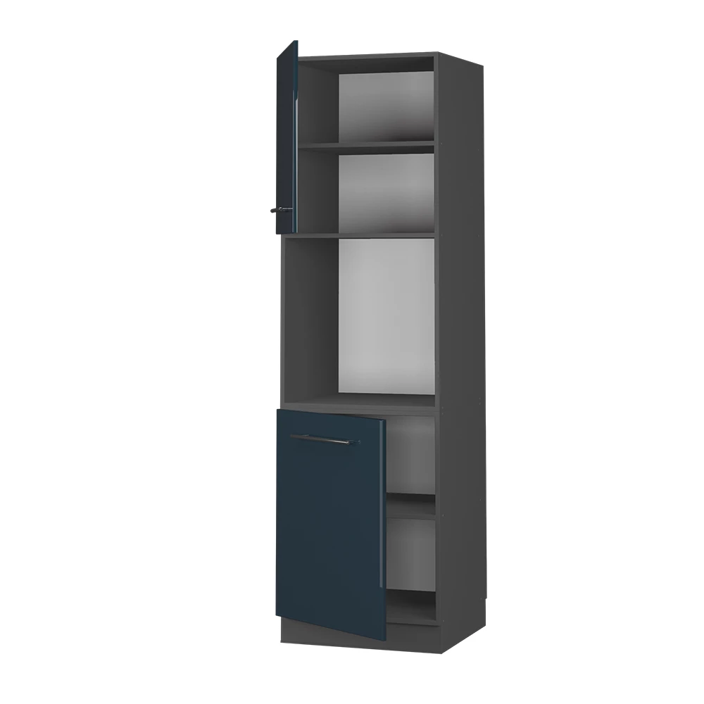 Vicco Oven housing cabinet Dark blue high gloss 60 cm open, Fame-Line