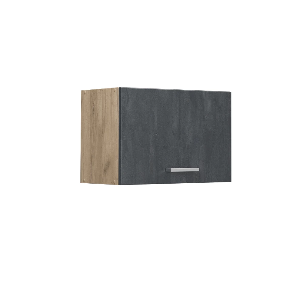Hängeschrank in Schwarz Beton auf weißem Hintergrund