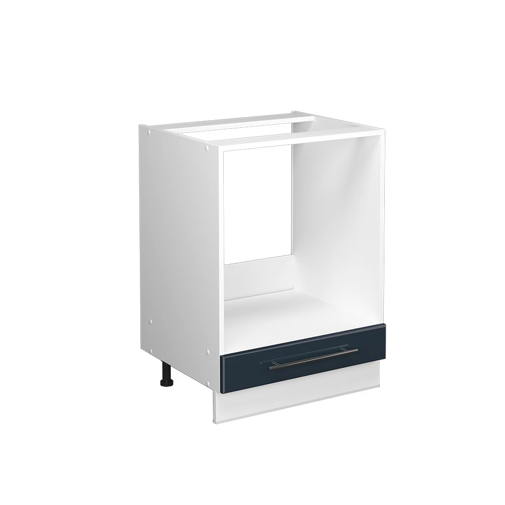 Oven housing cabinet in Dark blue high gloss on white background