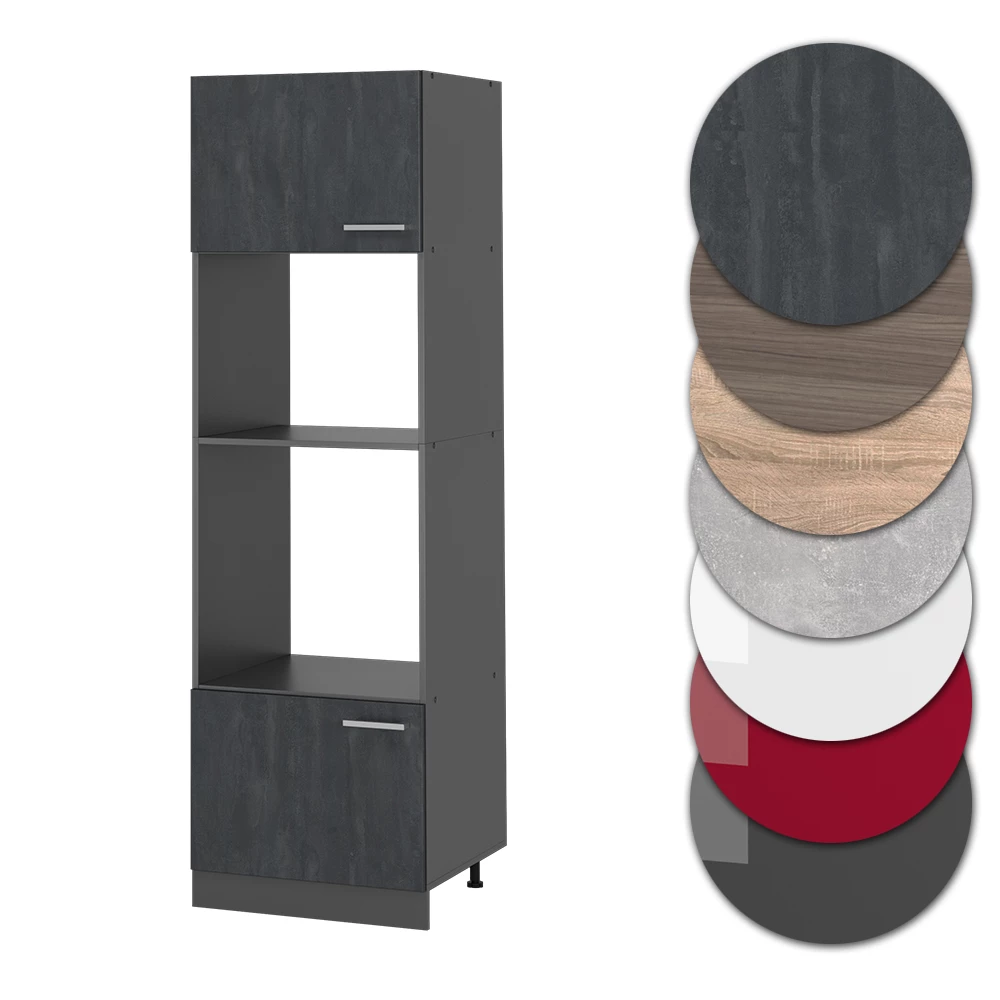 Vicco Küchenmöbel Schwarz Beton 60 cm, R-Line