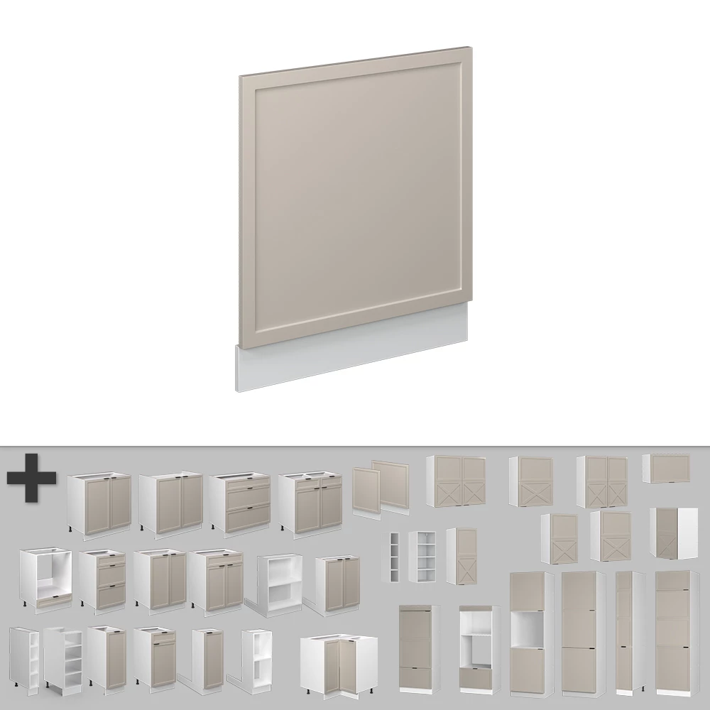 Frontblende in GrauBeige auf weißem Hintergrund