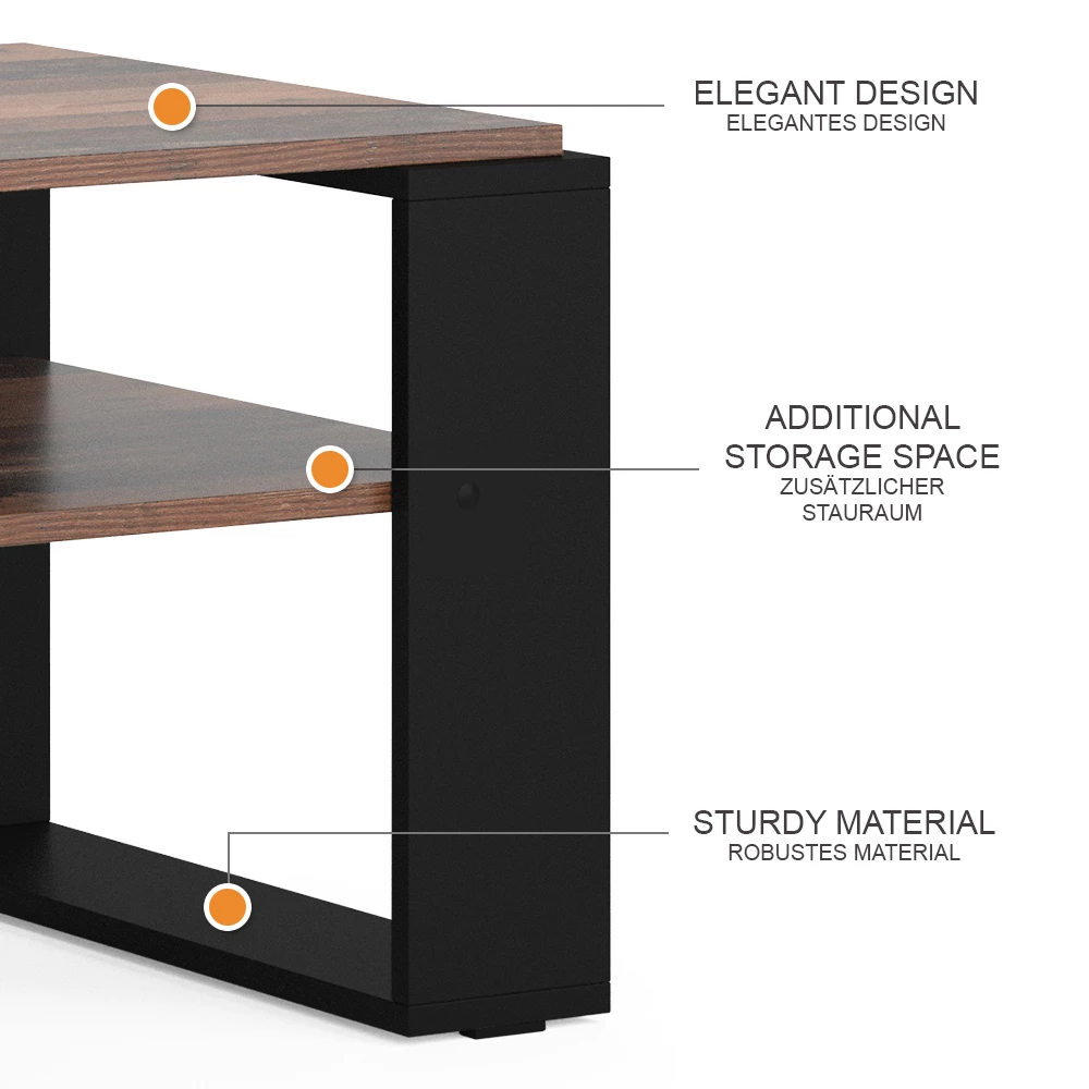 Couchtisch Helm Antikholz 65.6 x 55.8 cm mit Ablage livinity®