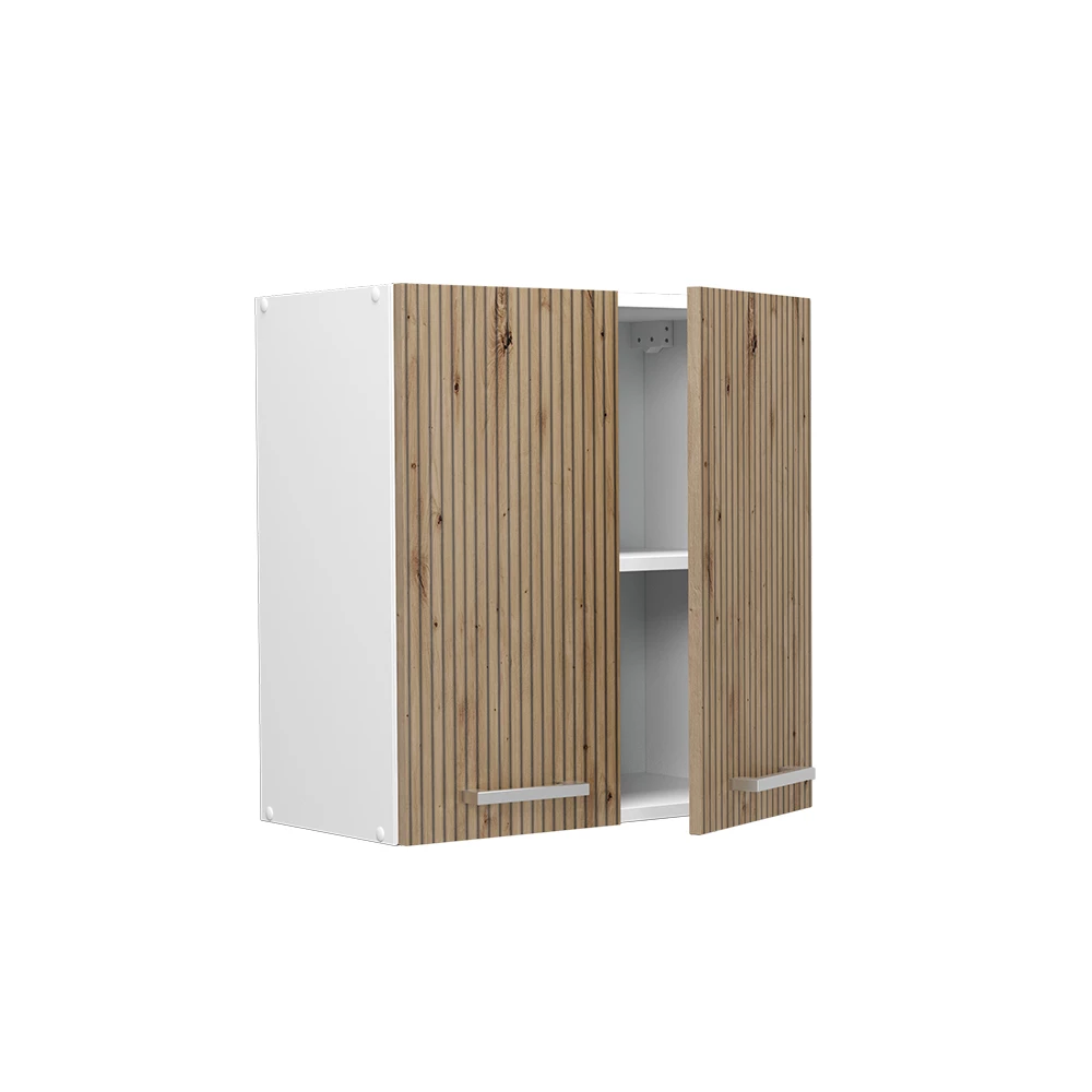 Hängeschrank in Artisan-Eiche auf weißem Hintergrund