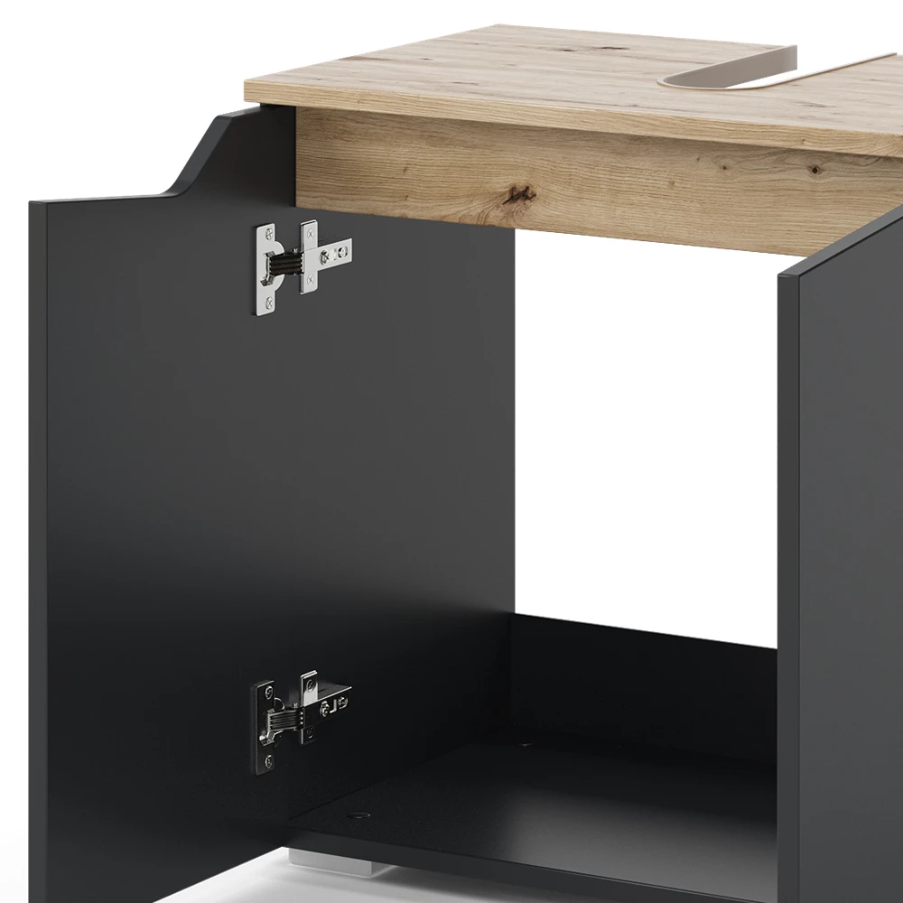 Vicco Waschbeckenunterschrank Anthrazit 60 x 57.5 cm mit 2 Türen, Marelle