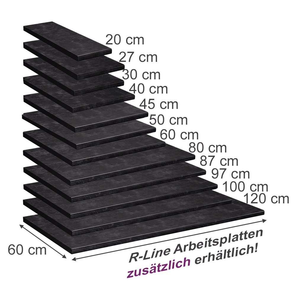 Top cucina in Antracite su sfondo bianco