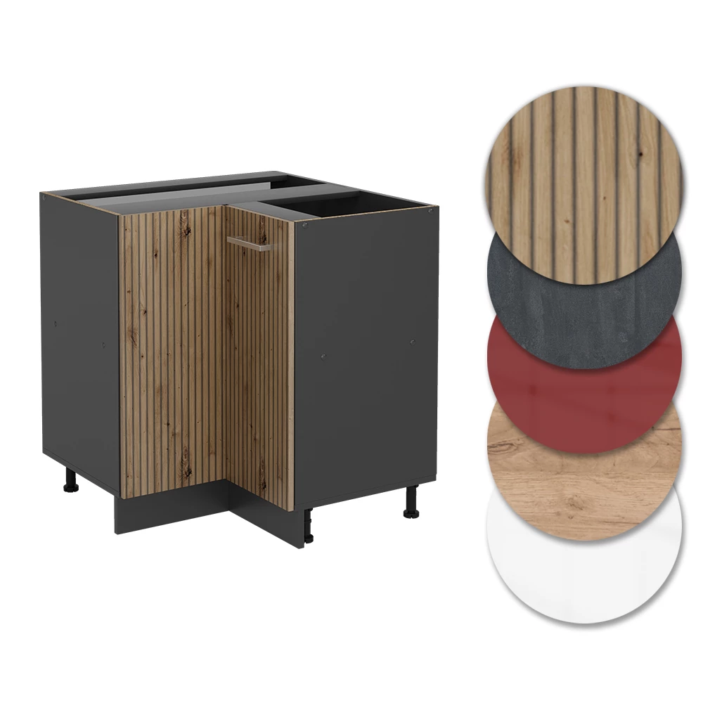 Credenza Angolare Vicco Cucina R-Line - Quercia Dorata - Modulare E Pratica