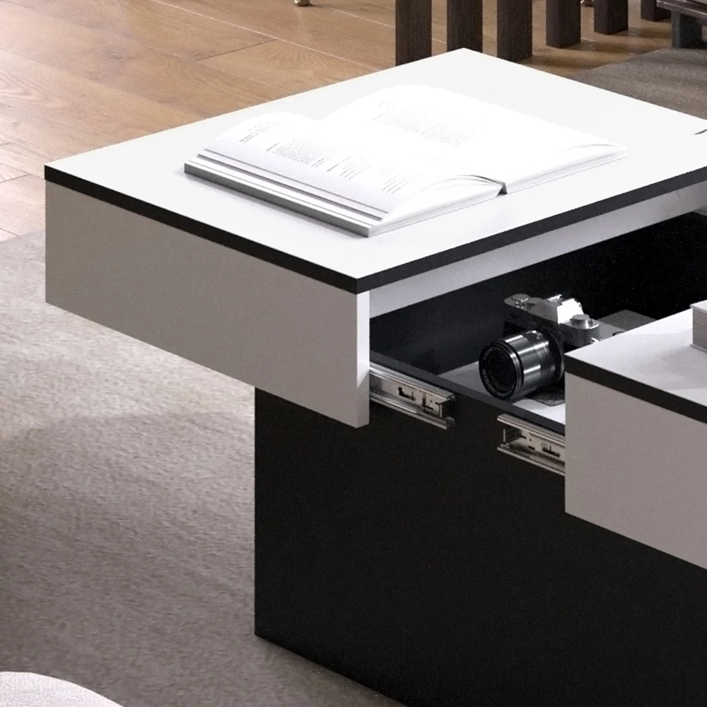 Vicco Couchtisch Schwarz 95 x 58 cm Ausziehbar, Boto