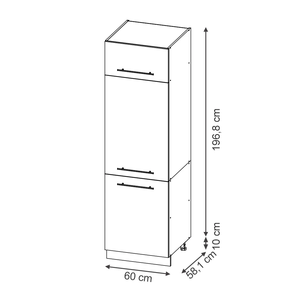 Vicco Koelkastkast Eiken paneel 60 cm, Fame-Line
