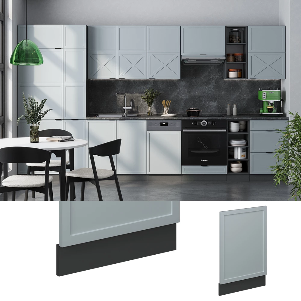 Panou frontal in Albastru-gri deschis shown in ambient setting with decoration