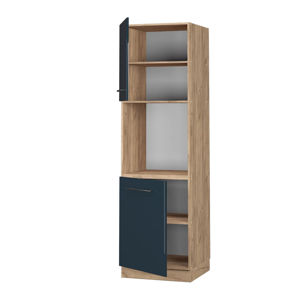 Vicco Kitchen cabinets Dark blue high gloss 60 cm open, Fame-Line