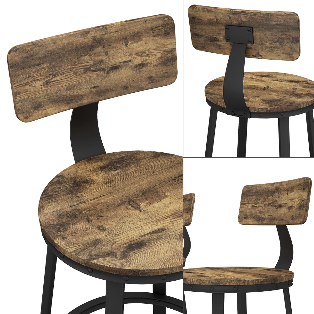 Nahaufnahme von Barhocker in Eiche rustikal, zeigt Design- und Oberflächendetails