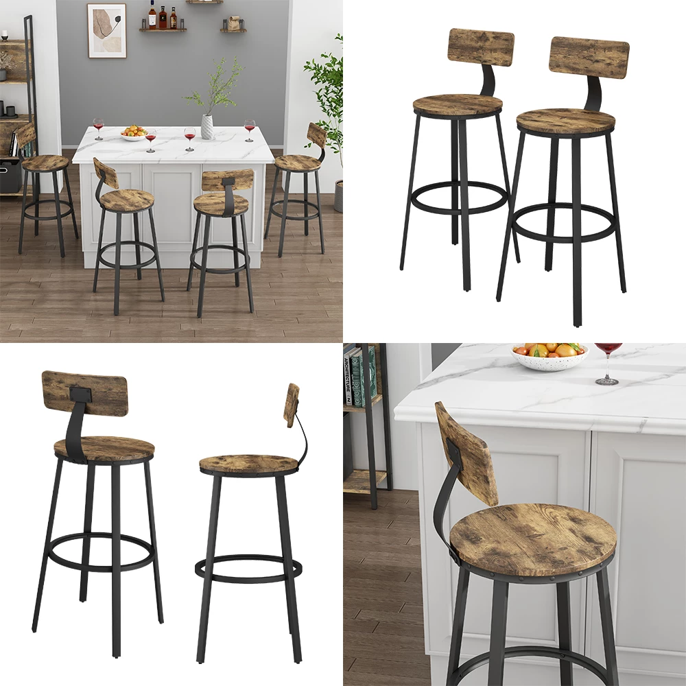 Barhocker Caracas Eiche rustikal 34 x 102 cm 2er Set livinity®