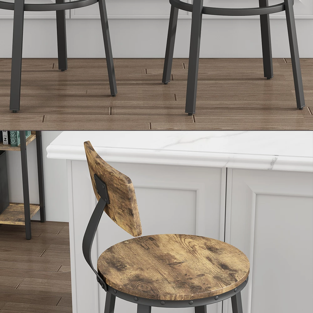 Nahaufnahme von Barhocker in Eiche rustikal, zeigt Textur/Details