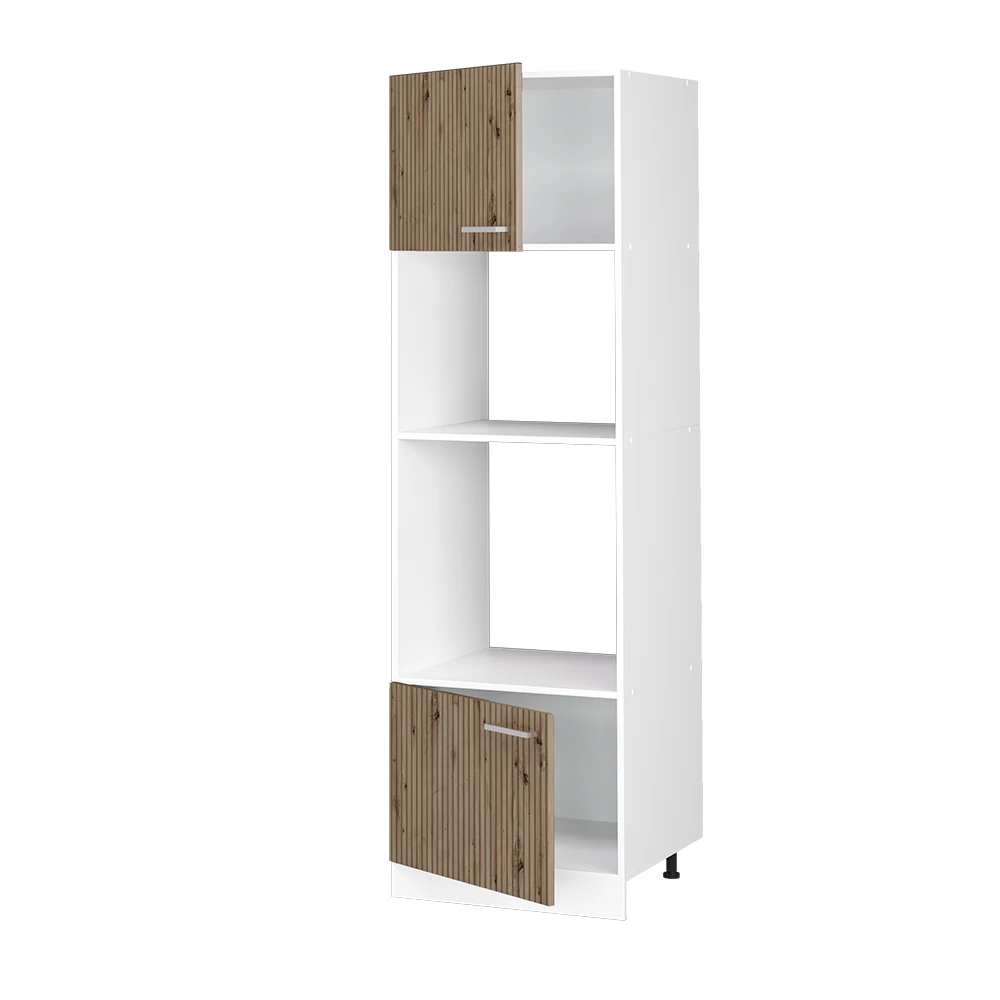 Mikrowellenschrank in Artisan-Eiche, dargestellt im Ambiente mit Dekoration