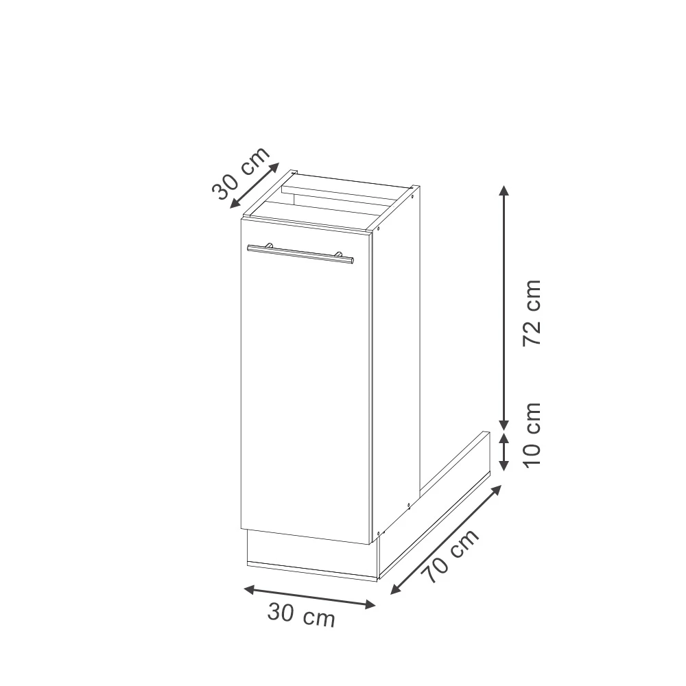 Vicco Isla de cocina Panel de roble 30 cm sin encimera, Fame-Line