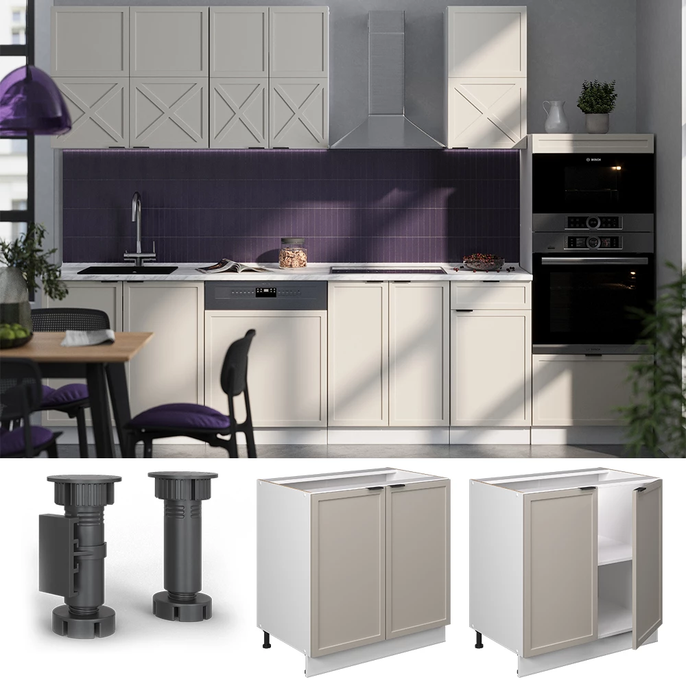 Armário inferior para lava-loiça in CinzaBege on white background