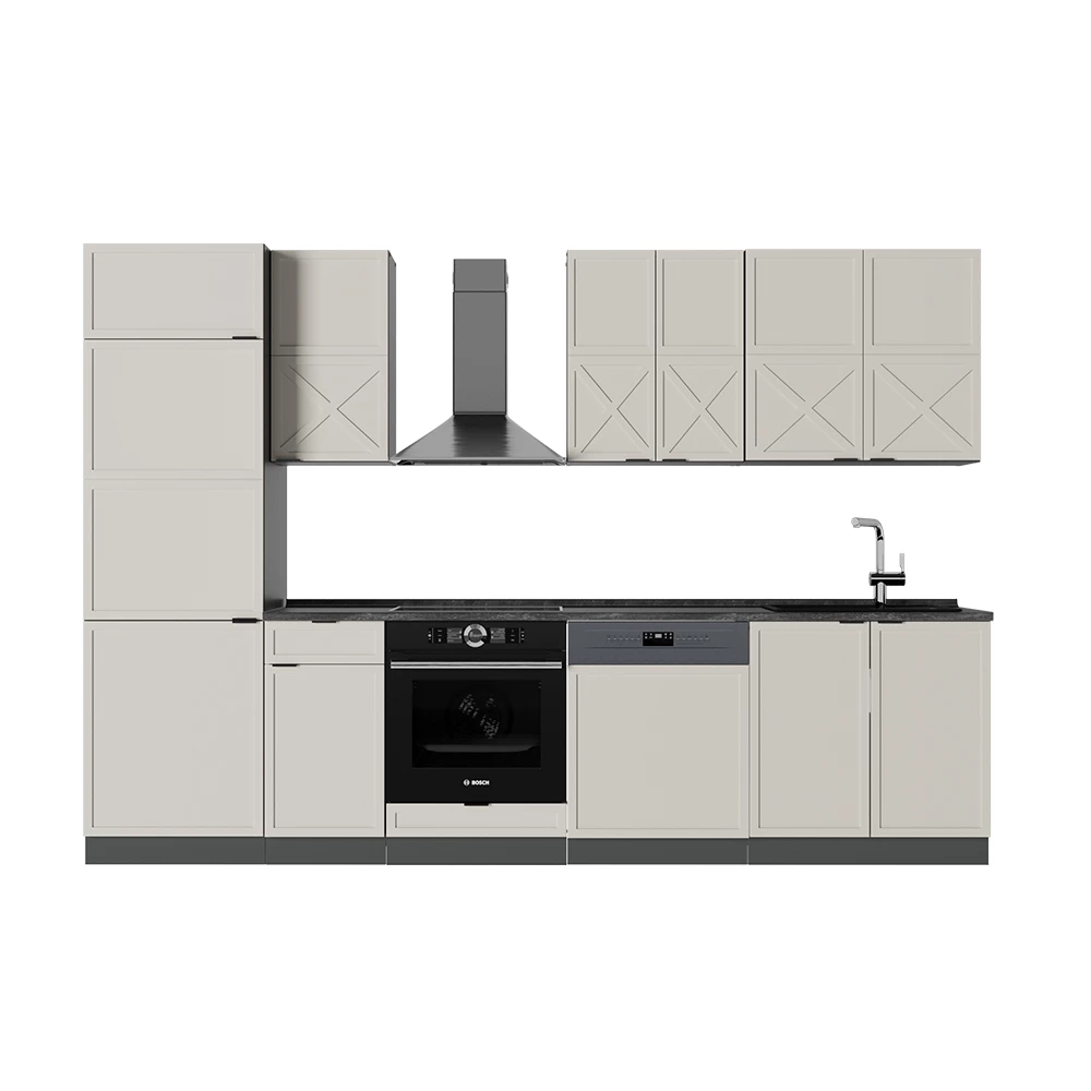 Kitchenette in GriBej/Antracit on white background