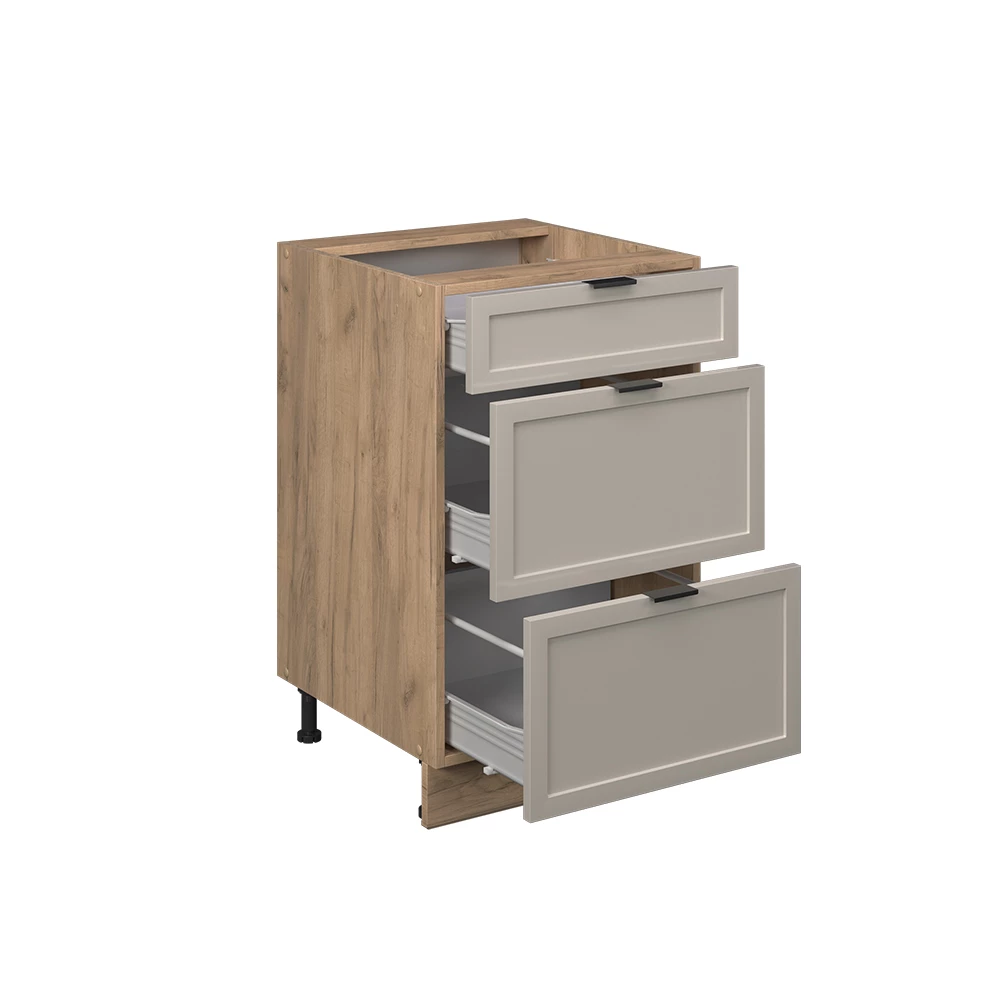 Vicco keittiön alakaappi "Fame-Line", harmaa-beige, 50 cm ilman työtasoa