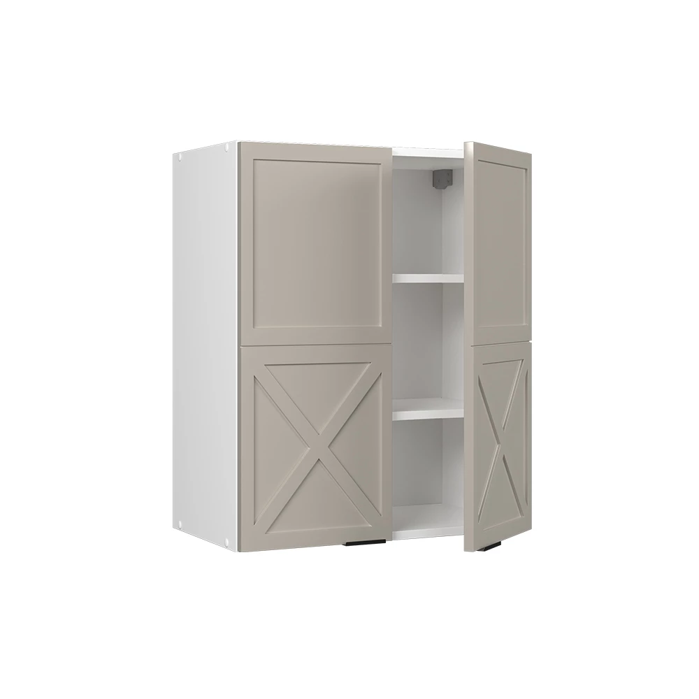 Hängeschrank in GrauBeige auf weißem Hintergrund