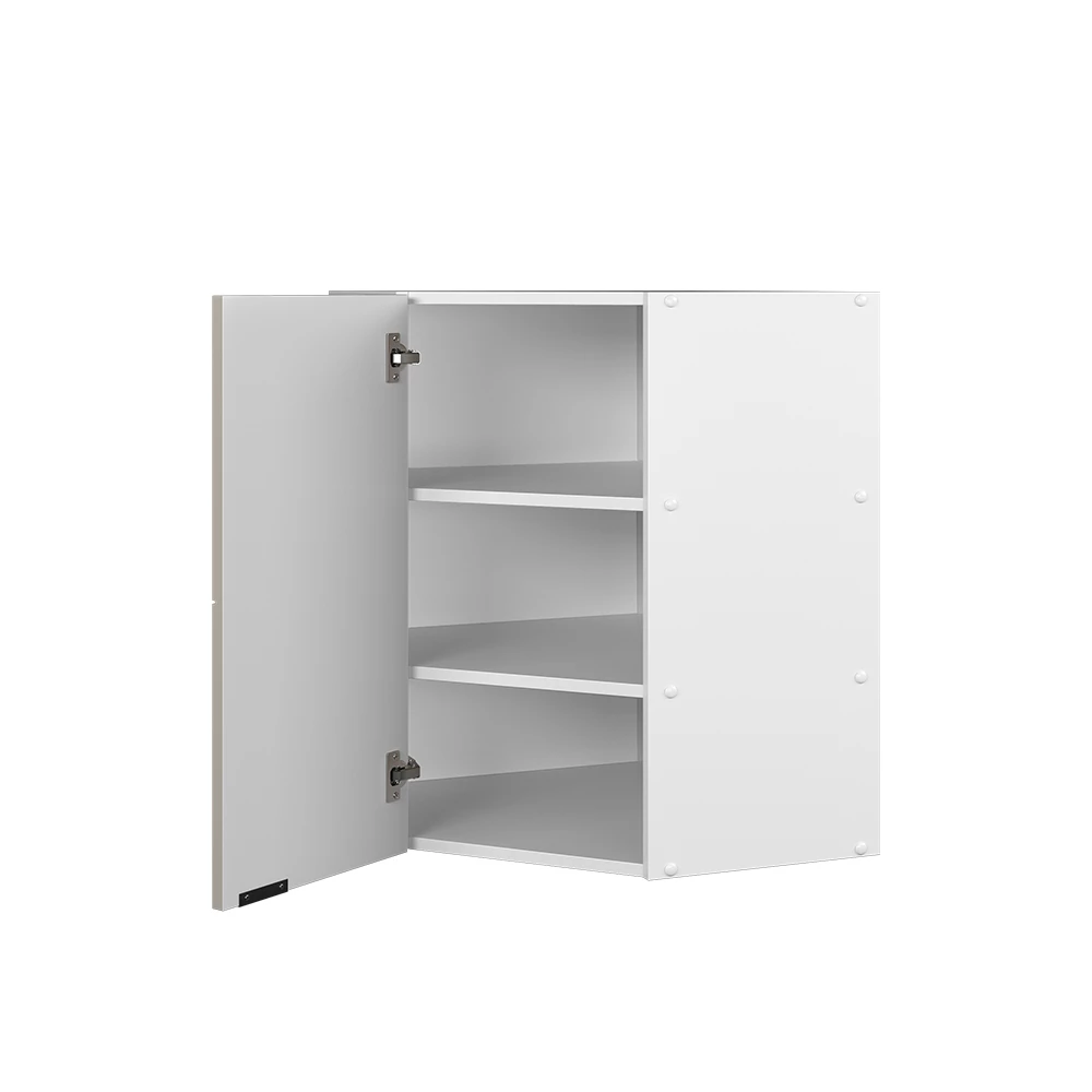 Hoek hangkast in GrijsBeige shown in ambient setting with decoration