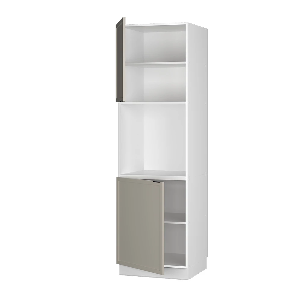 Meuble pour four en GrisBeige sur fond blanc