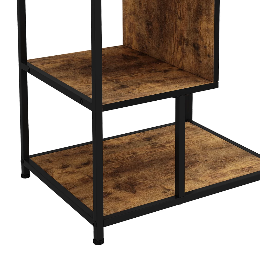 Close-up van Bijzettafel in Eiken rustiek, met ontwerp- en oppervlakte-details