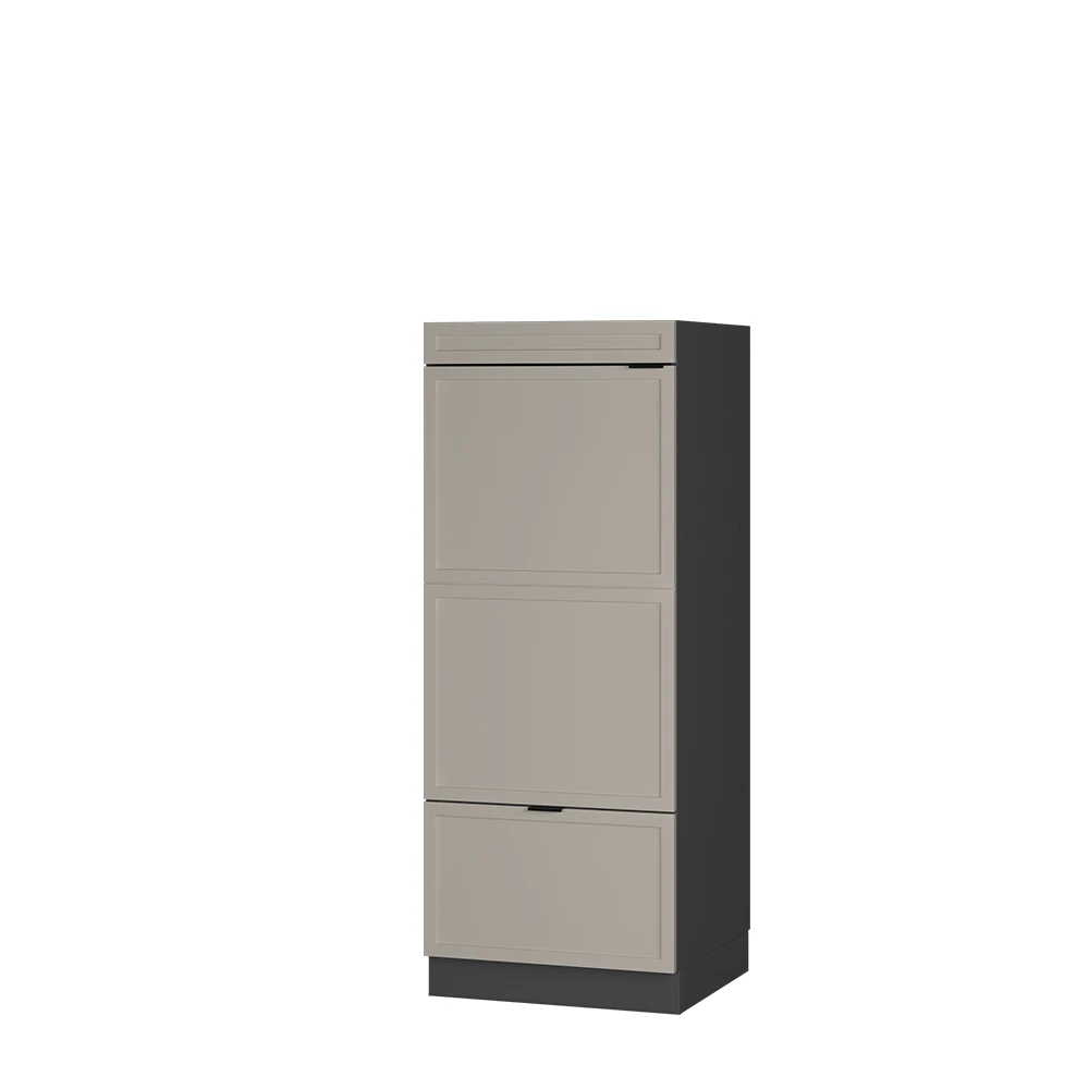 Mikrowellenschrank in GrauBeige auf weißem Hintergrund