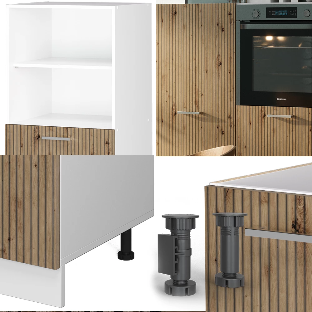 Vicco Küchenblock Artisan Eiche/Weiß 180 cm ohne Arbeitsplatte, R-Line