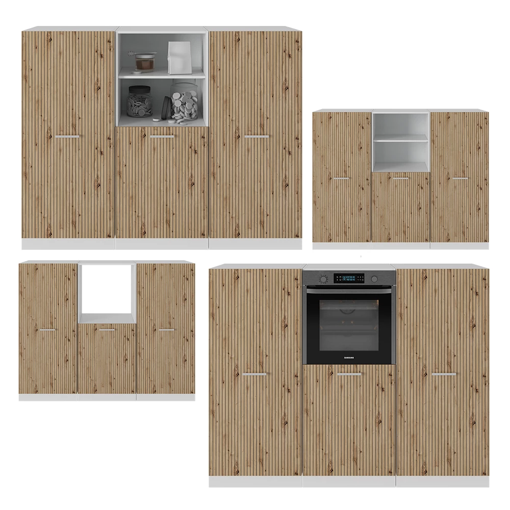 Vicco Küchenblock Artisan Eiche/Weiß 180 cm ohne Arbeitsplatte, R-Line