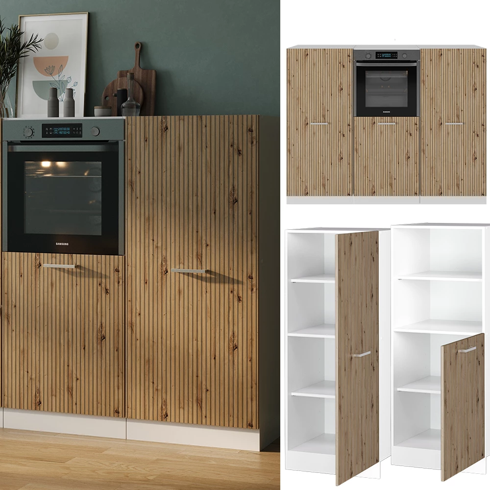 Vicco Küchenblock Artisan Eiche/Weiß 180 cm ohne Arbeitsplatte, R-Line