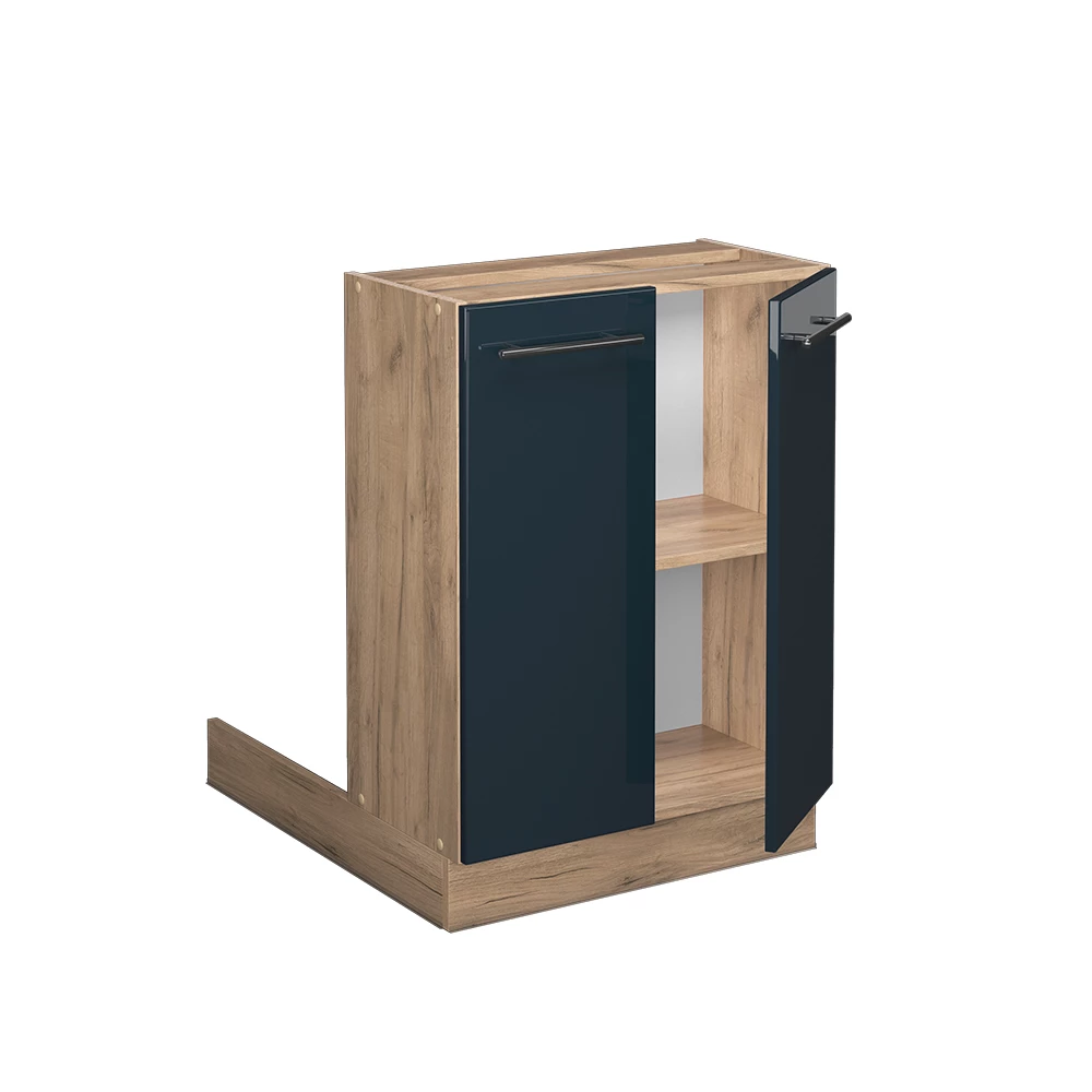 Vicco Mobili da cucina Blu scuro lucido 60 cm senza piano di lavoro, Fame-Line