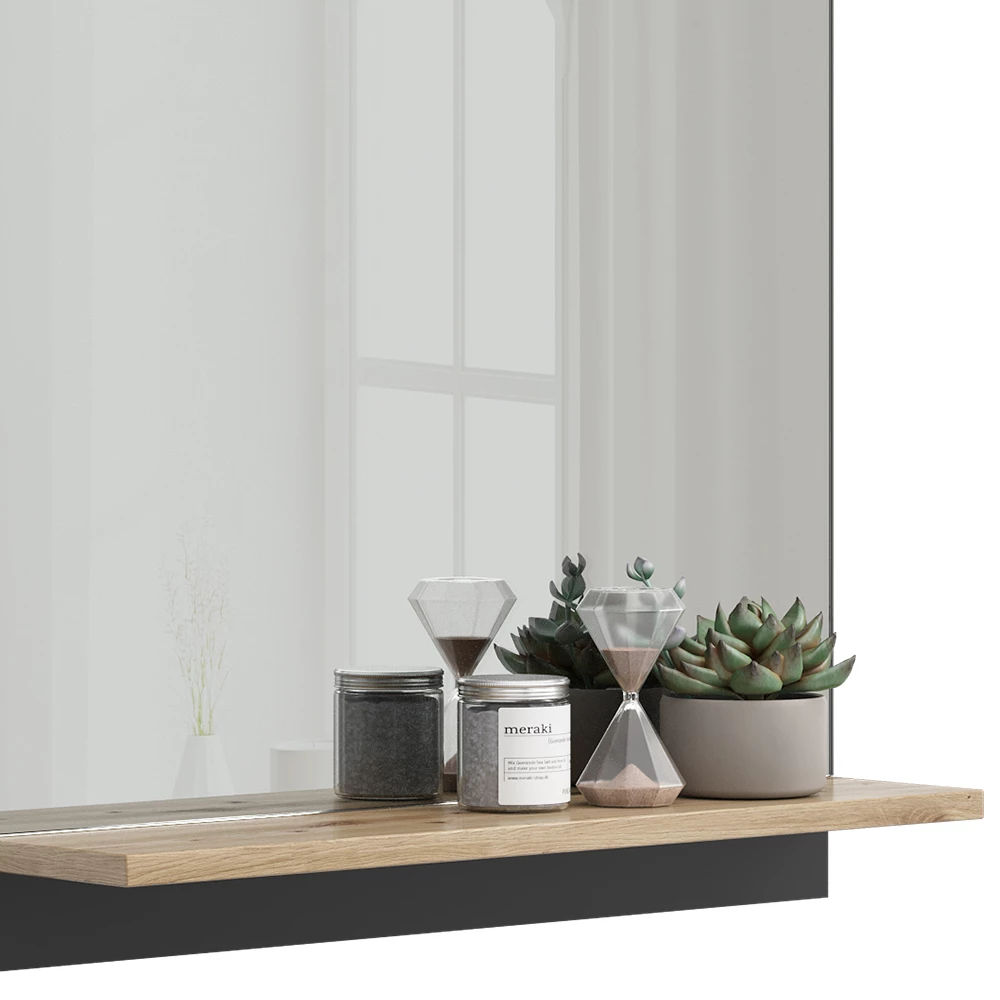 Vicco Badrumsspegelskåp antracit 60x67 cm, Marelle