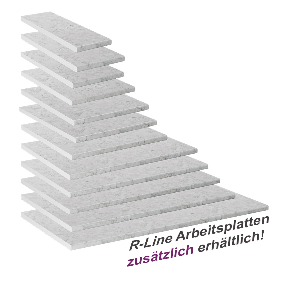 Vicco Keukenwerkblad Wit marmer 50 cm, R-Line