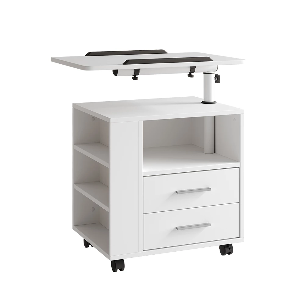 Vicco Stolik nocny Biały 60 x 69 cm z 2 szufladami, Bora