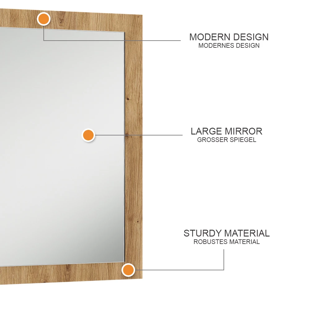 Wandspiegel Selena Artisan-Eiche 70 x 55 cm livinity®