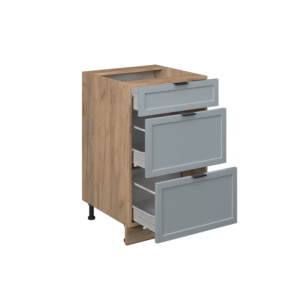 Vicco Meuble cuisine "Fame-Line", Bleu clair-gris, 50 cm sans plan de travail