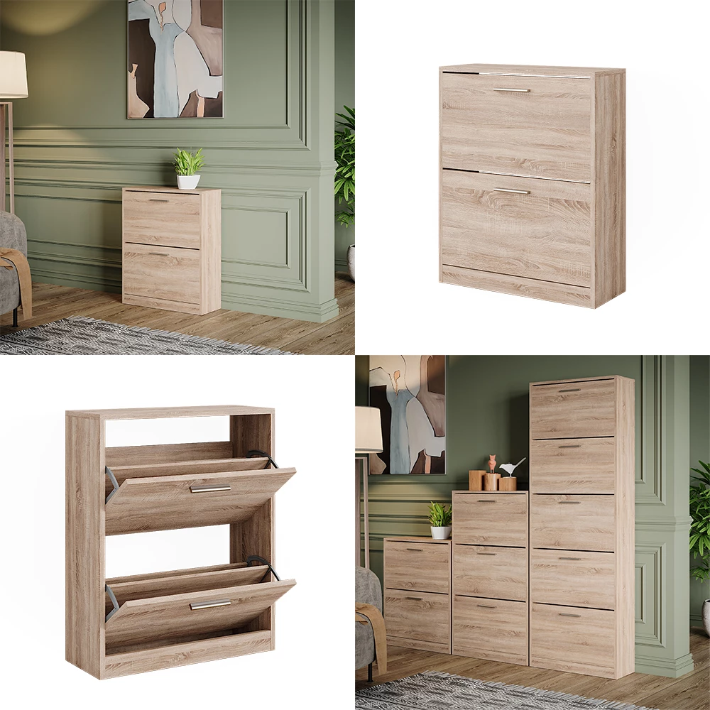 Schuhschrank Gizmo Sonoma 59 x 72.5 cm 2 Fächern livinity®