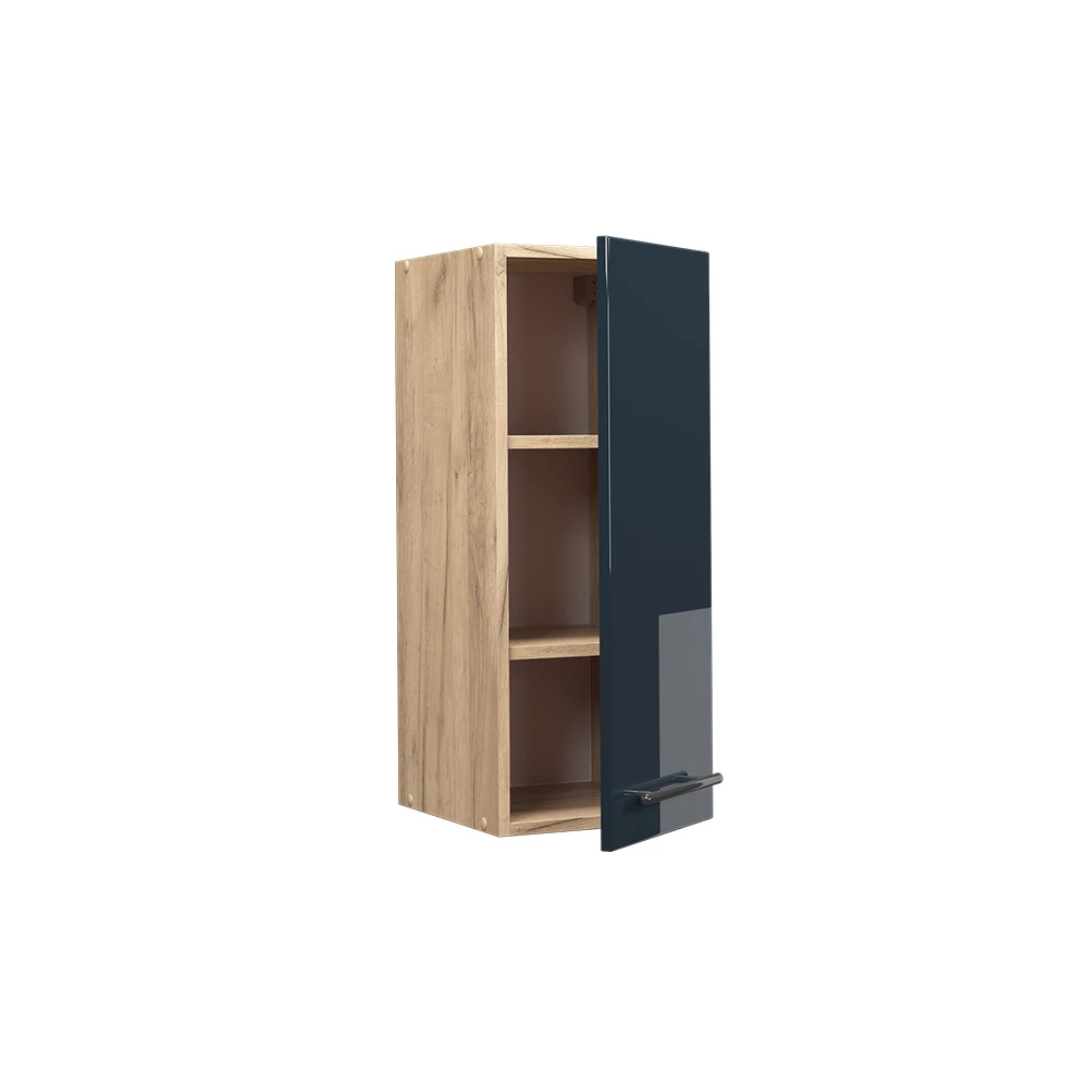Hangkast in Donkerblauw hoogglans shown in ambient setting with decoration