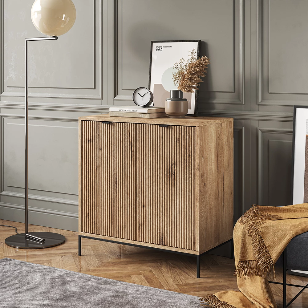 livinity® Kommode Viking Oak 80 x 81.2 cm mit 2 Türen, Eliza