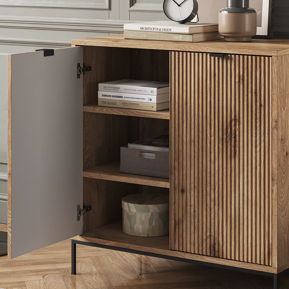 livinity® Kommode Viking Oak 80 x 81.2 cm mit 2 Türen, Eliza
