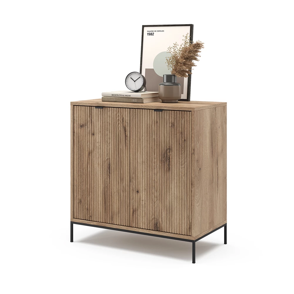 livinity® Kommode Viking Oak 80 x 81.2 cm mit 2 Türen, Eliza