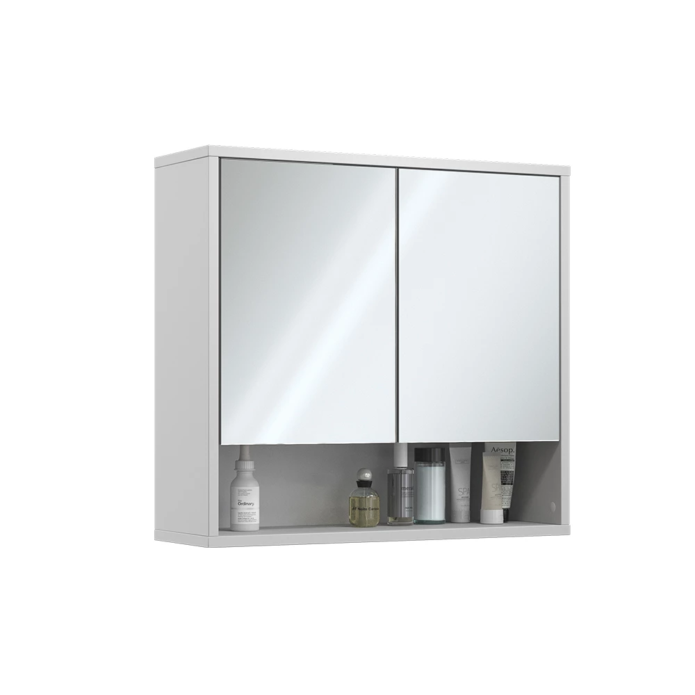 Vicco Specchio contenitore bagno Bianco 70 x 65 cm con 2 porte, Eliza