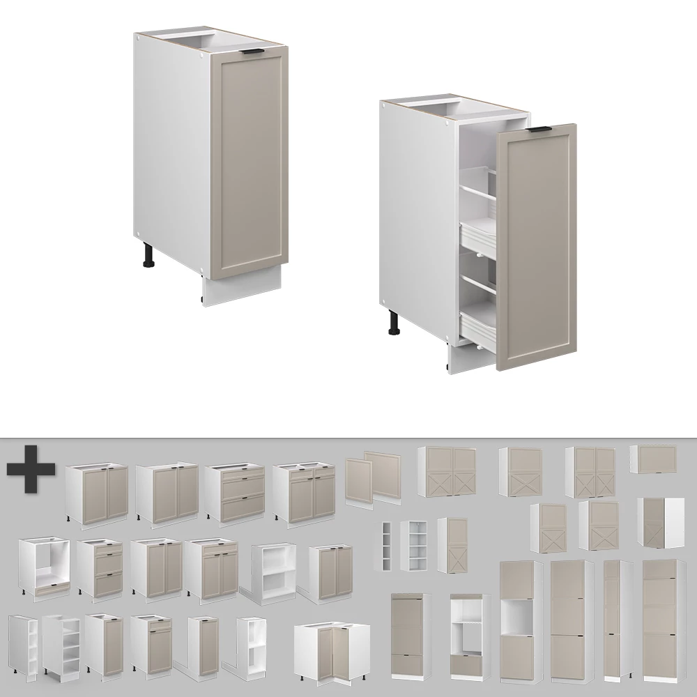 Close-up of Apotheekkast in GrijsBeige, showing design and surface details