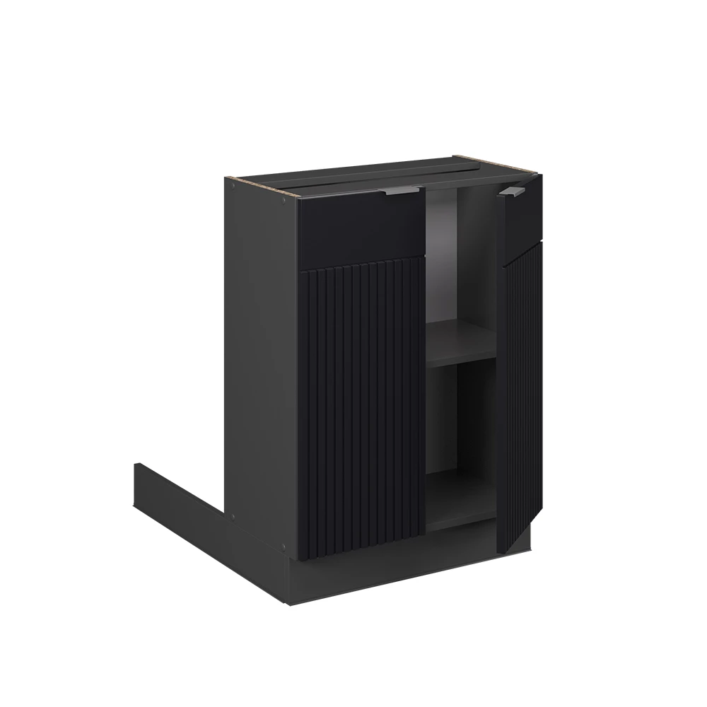 Vicco Isola cucina "Fame-Line", Nero a righe, 60 cm senza piano di lavoro